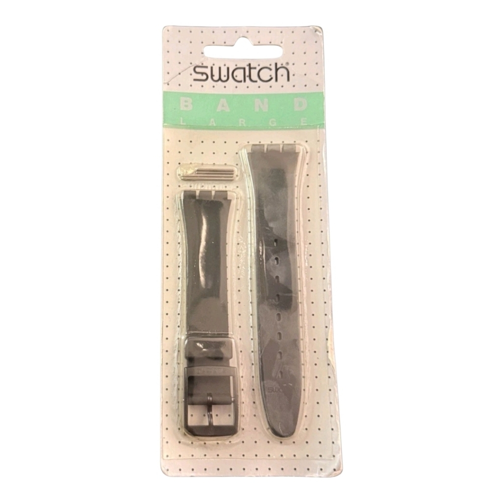 Swatch Watch 17mm Large Black Authentic Replacement strap Sealed band With Pins